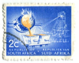 Марка Добыча залота 1961 год ЮАР