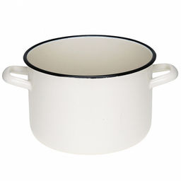 Жемчужная Кастрюля эмалированная 4,3л, форма цилиндрическая, металлическая крышка (Россия) - Домашняя мода фото 2