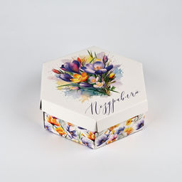 Коробка складная «Поздравляю», 26×22.5×8 см