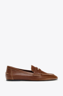 LEATHER PENNY LOAFERS - Zara фото 2