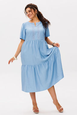 Платье ANELLI 1604 голубое кружево