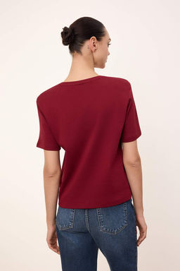 Siyah Regular/Normal Kal?p K?sa Kollu Vatkal? Interlok Orme T-Shirt TWOSS26TS00005 - Trendyolmilla фото 7