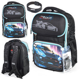 Ранец "Smart. Drift" школьный жесткий 37x28x14 см (14 л) вес 800 г, 1 отделение на замке с карманом для учебников, 2 передних кармана на молнии, 2 боковых кармана на резинке с расширением, эргономичная формоустойчивая вентилируемая спинка и мягкие S-образ