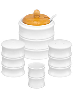 Набор-сахарница 320 мл Бамбук с ложкой+солонка+перечница+ваз. п/зубочистки на дер. подст. с ручкой - Elan gallery фото 4