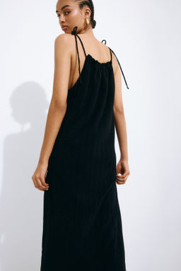 Vestido efecto arrugado con tirantes de lazo - H&m фото 6