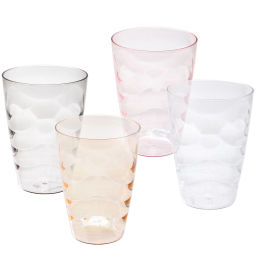 Цена за 2 шт. Стакан пластиковый 500мл "Волна" в наборе 4шт, микс цветов