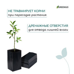Цена за 50 шт. Пакет для рассады, 2 л, 10×25 см, полиэтилен, толщина 60 мкм, с перфорацией, чёрный, Greengo