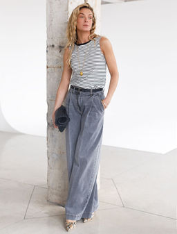 Топ в полоску из премиального хлопка с эластаном