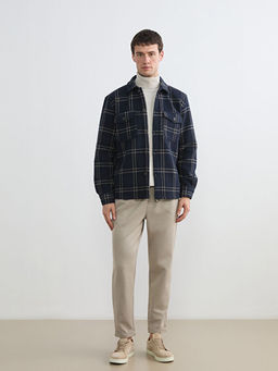 Regular Fit Ekose Erkek G?mlek Ceket