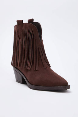 Koyu Kahverengi Suet Puskul Detayl? Kad?n Kovboy Bot TAKAW26BO00115 - Trendyolmilla фото 4