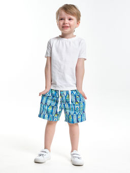 Шорты из набивного полотна для мальчика UD 7929 синий surf - Mini maxi фото 4