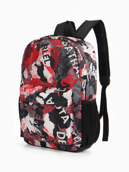 Рюкзак школьный на молнии, с карманами, с принтом, размер 30?13?42 см, голубой/серый