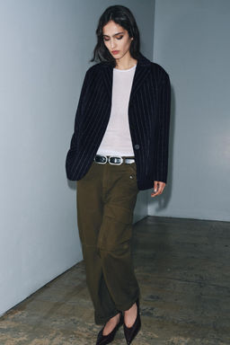 ZW COLLECTION PINSTRIPE BLAZER WITH WOOL - Zara фото 4