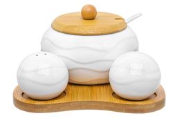 Набор Elan Gallery Айсберг волны сахарница 440 мл солонка перечница на подставке 16×17×8.5 см