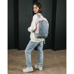 Рюкзак текстильный 46х30х10 см, вертикальный карман, цвет серый, розовый - Nazamok фото 6