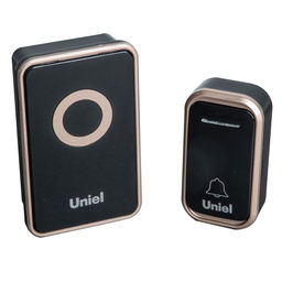 UDB-094W-R1T1-38S-BL/GL Звонок электронный, 220В. Радиус действия 150 м. Черный с золотистым. ТМ Uniel