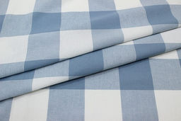 Вареный (стираный) хлопок Клетка (6.5*6.5см) цв.лазурно-серый винтаж, ш.2.5м, хл-100%, 115гр/м.кв - Купава фото 4