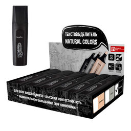 Текстовыделитель арт. 59084 / 12 ЛОНДОН (БОКС, 12 шт., цвет: чёрный, 105х27х17 мм,