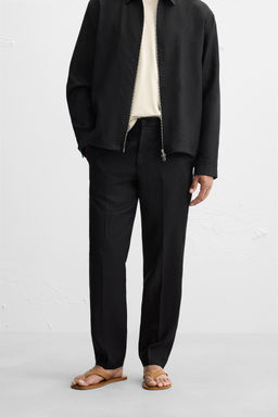 REGULAR FIT 100% LINEN TROUSERS