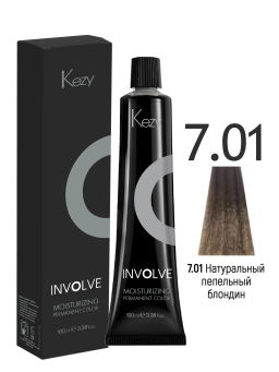 7.01 Стойкая крем-краска Блондин натурально-пепельный 100 мл Kezy Involve color