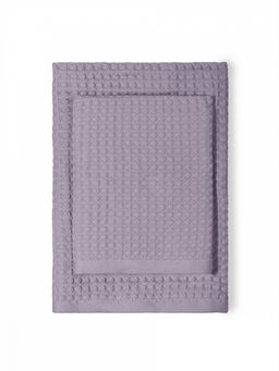 Набор полотенец вафельных 2шт 70x140, 50x90 лавандовый вафельное полотно