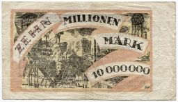 10000000 марок 1923 года Германия  Нотгельд (Дуйсбург)