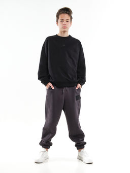 Брюки с шевроном для мальчика штаны спортивные 22-7683 светлый графит - Mini maxi фото 24