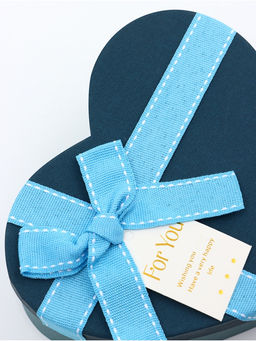 Набор подарочных коробок сердце 3 в 1, синий с бантом, 22?20?9; 18.5?17?7.5; 16?14?6 см