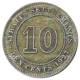 10 центов 1927 года Стрейтс Сетлментс