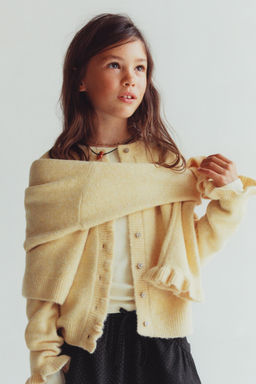 RUFFLE KNIT CARDIGAN WITH WOOL - Zara фото 5