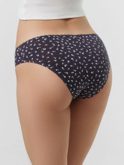 Цена за 2 штуки! ТРУСЫ ЖЕНСКИЕ цветочки на антраците 412404