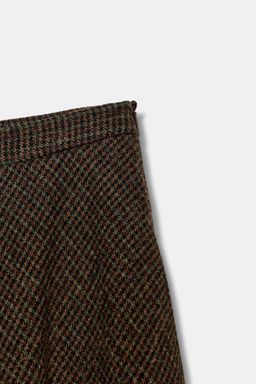 ZW COLLECTION WOOL HOUNDSTOOTH LAYERED SKIRT - Zara фото 8