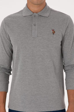 Erkek Regular Fit Polo Yaka Gr_ Melanj Basic Sweatshirt Sepette S_rpriz _ndirim - U.s. polo assn фото 6