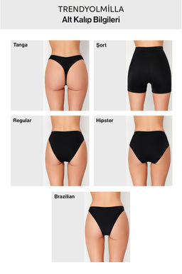 TRENDYOLMILLA Ekru Ucgen Kontrast Renk Biyeli Regular Bikini Tak?m? TBESS25BT00045  фото 7