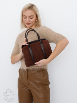 Сумка женская кожаная 8007-1S coffee Velina Fabbiano-Safenta