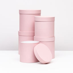 Набор круглых коробок 5 в 1 Краски, пыльная роза, 25 х 25 х 25 - 19 х 19 х 19 см - Simaland фото 2