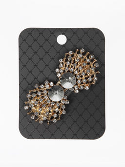 Зажим для кардигана "Ажур", веер, цвет белый в золоте