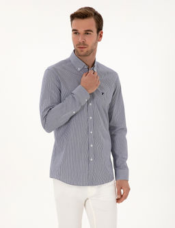 Lacivert Slim Fit Uzun Kollu G_mlek - Cacharel фото 3