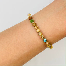 Браслет из песочной Яшмы и Бирюзы