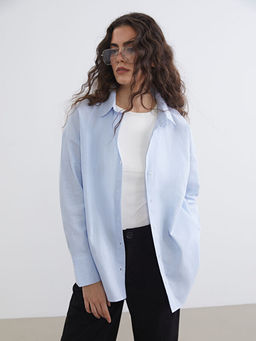 ?izgili Oversize Oxford Kad?n G?mlek