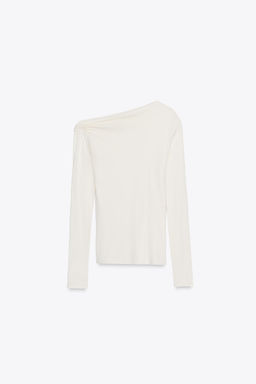 ASYMMETRIC LONG SLEEVE T-SHIRT - Zara фото 4