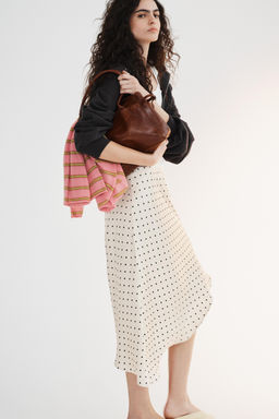 ASYMMETRIC POLKA DOT SATIN SKIRT - Zara фото 3