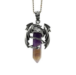 Подвеска Дракон 25*41мм с аметистом