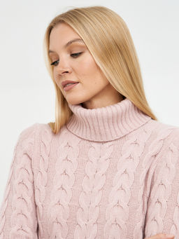 водолазка женская розовая с косами - Glenfield фото 6