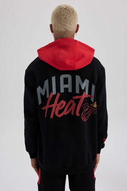 DeFactoFit NBA Miami Heat толстая толстовка с капюшоном обычного кроя  фото 10