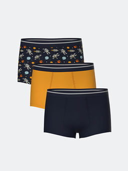 Bask?l? Erkek ?ocuk Boxer 3l?