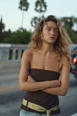 STRAPLESS TIE BELT TOP - Zara фото 2