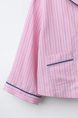 CAMISA ESTAMPADA RAYITAS / Rosa - Zara фото 4