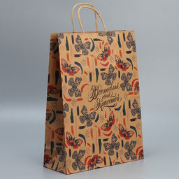 Цена за 2 шт. Пакет подарочный крафтовый, упаковка, Вдохновляй, L 31?40?11.5 см