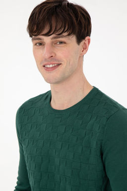 Erkek Slim Fit Bisiklet Yaka Koyu Ye_il Basic Kazak - U.s. polo assn фото 2